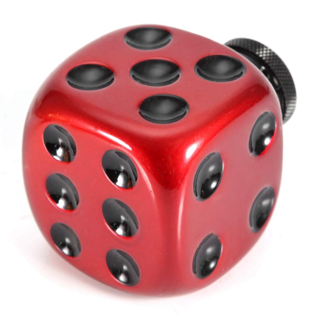 BAOQI Universal Car Shift Knob Cover Shift Knob MT AT Dice Pattern (Red Black Dots)