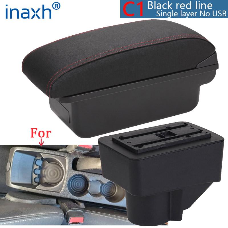 For Ford Fiesta Armrest Car Storage Box For Ford Fiesta 3 Car Armrest Box 2011-2018 Accessories PU Leather easy installation