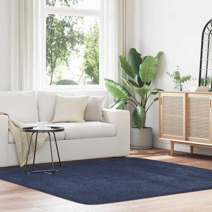 VidaXL Tapis shaggy à poils longs bleu marine 200x200 cm polyester, tapis, tapis de chambre, tapis moderne, tapis de salon, 4102883