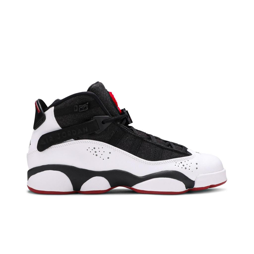 Air Jordan 6 Rings BG 'Black White Gym Red' (Unisex) Black / White-Gym Red-Black Kids' Basketball Shoes 323419 012