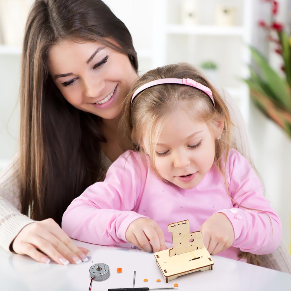 Wooden Hand Cranked Generator Assembled Puzzles Develop Children Curiosity Creativity Educational Early Learning Toy
