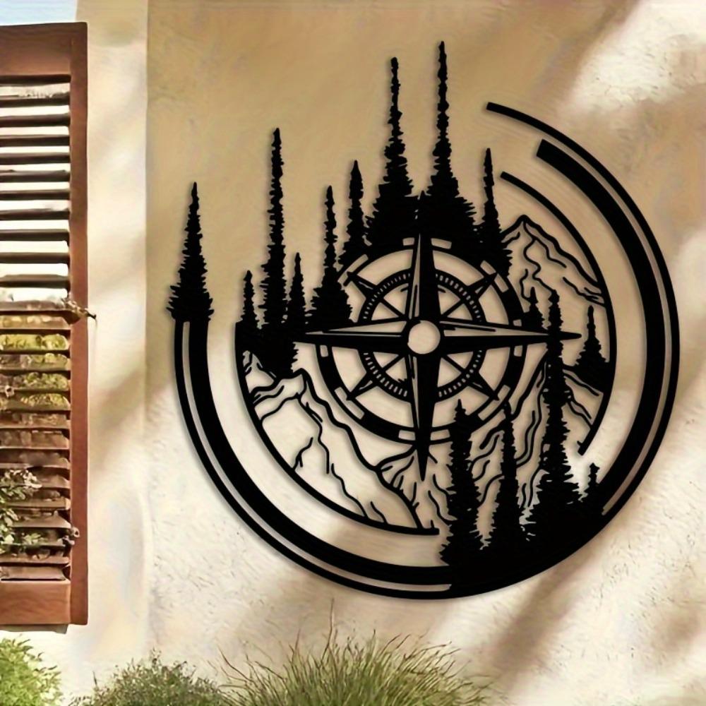 Metal Compass Wall Art Large Laser Cut Navigation Decor for Indoor Outdoor Living Room Office Patio Housewarming Wedding Gift