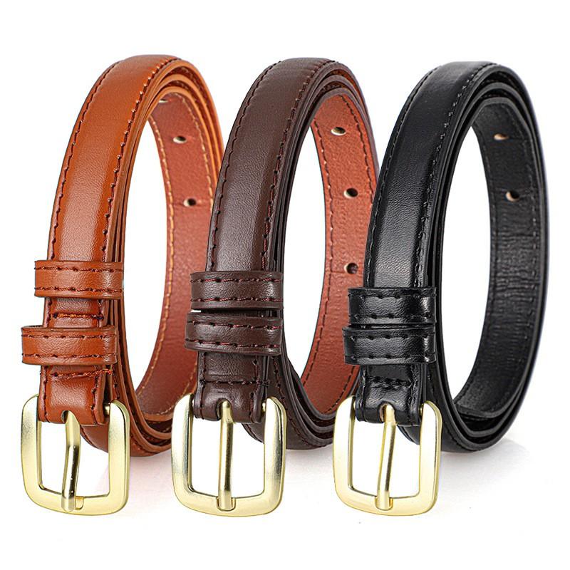New women's pin buckle belt, fashionable, versatile, simple decoration, trendy, pure color, thin waistband, suitable for jeans