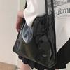 Luksusowa designerska damska torba typu tote, modna, lakierowana skóra, błyszcząca, torby na ramię pod pachami, duża pojemność, torby dojazdowe