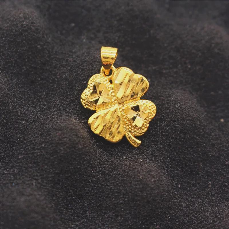 Halskette mit Wassertropfen- und Herzblumenanhänger aus vergoldetem Messing für Damen