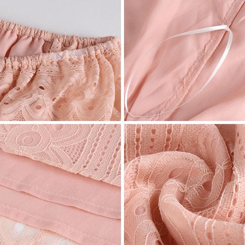 Sommer Spitze Weg Von Der Schulter Frauen Kleid Casual Slash Neck Solide Hohe Taille Mid-kalb Schwarz Rosa Gelb SML XL