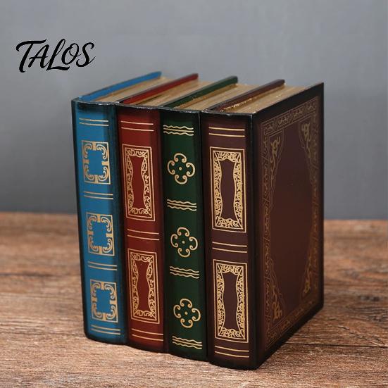 Talos Fake Book Decoration Ornaments, Flip-Top Hollow Storage Design, Vintage Style Decorative Box, for Coffee Table, Bookshelf Display