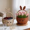 Handcrafted Rattan-Style Basket: Multi-Purpose for Storage, Fruit, Flowers, Souvenirs, or Outdoor Use