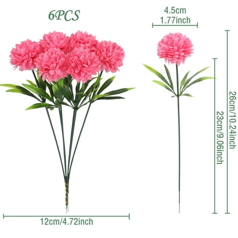 

6 ШТ. Имитация цветочного шара Хризантема Цветок для настольного тенниса Свадебная сценическая композиция Шелковый цветок Луковый шар Декоративное украшение Искусственный цветок