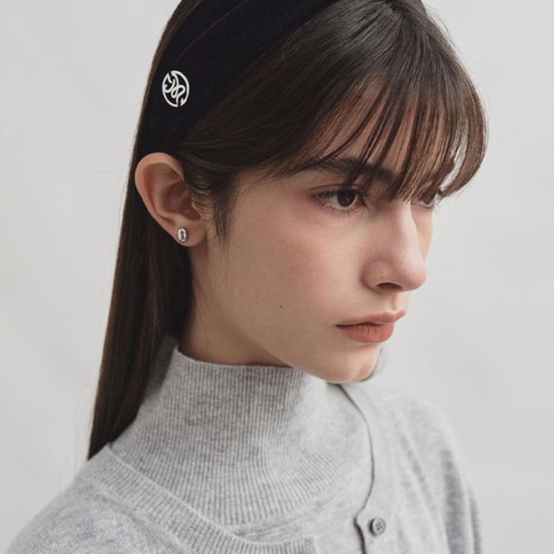 MONGDOL [2 Farben] Logo-Anhänger Samt-Haarband MDAC039