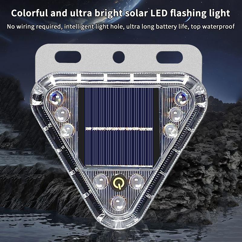Multicolor Truck Tail Flashing Light Led Solar Warning Light Anti Collision Magnetic Touch Switch Wireless Strobe Triangle Lamp