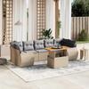 VidaXL Garden Lounge Set with Cushions 8 Pcs, Patio Sofas, Patio Furniture Set, Outdoor Furniture, Beige 3272109