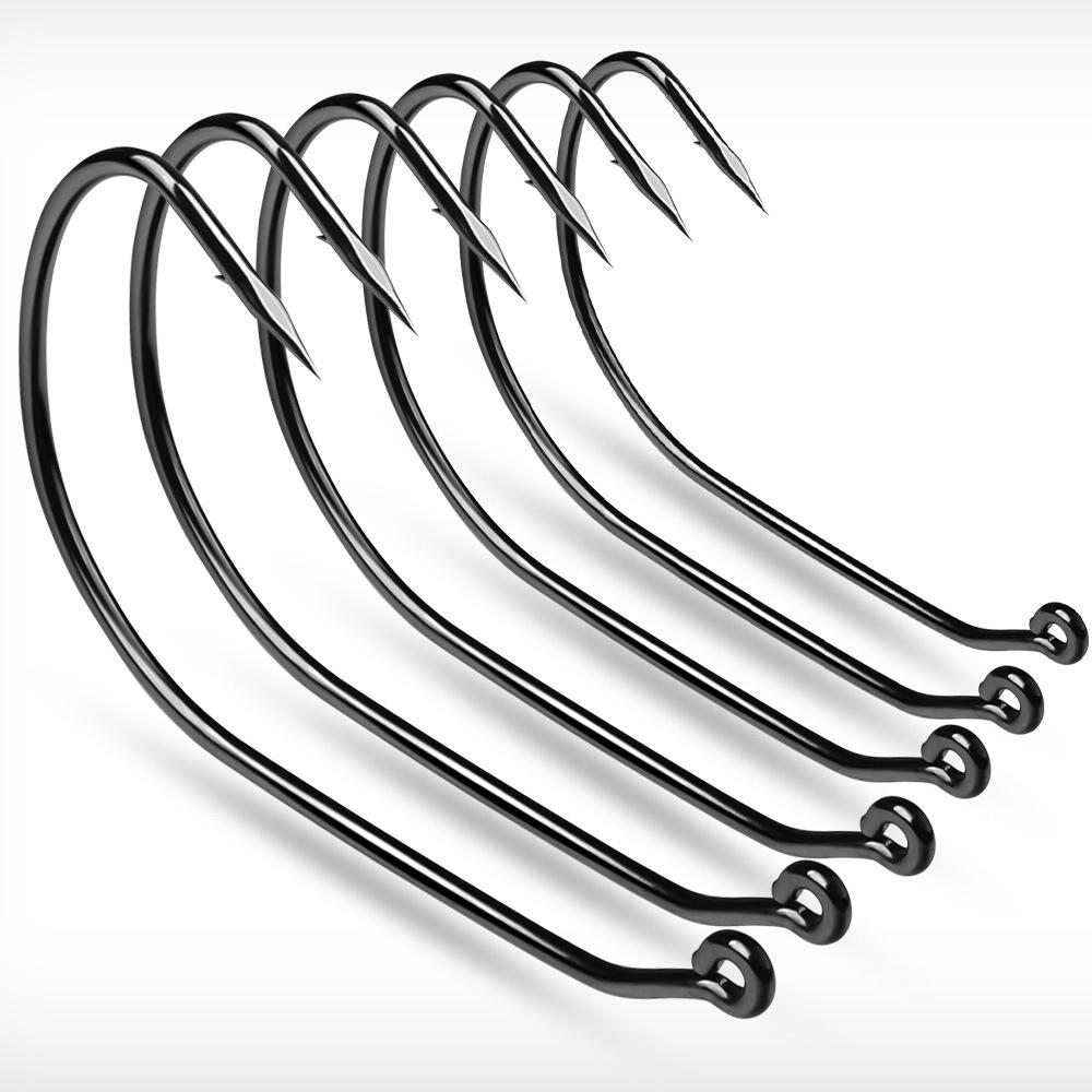 

Крючок из высокоуглеродистой стали с зазубринами, мягкий крючок для ловли насекомых, одинарный крючок для рыбалки оптом, широкий крючок для ловли рыбы в море 5/0 # (50 pieces/pack)