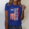 Women's Casual Independence Day Printed T-Shirt Round Neck Pullover Short Sleeve Top
