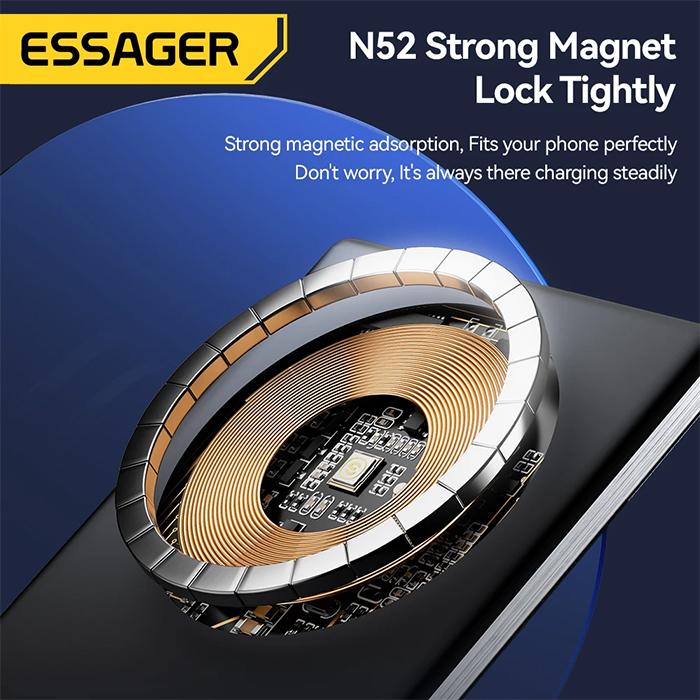 Essager Thin Wireless Power Bank 5000mAh Fast Wireless Charge Powerbank Magnetic External Battery Charger for iPhone 15 14 13 12