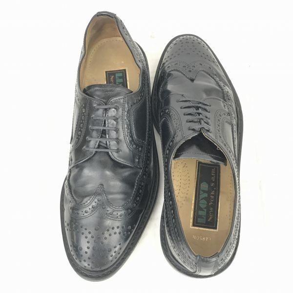 Germany Lloyd Heavy Leather Wingtip 26 Black American Brogue Dress Shoes Business(USED)