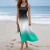 Ladies' gradient printed summer casual and fashionable sleeveless long dress