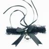 Adjustable Lace Choker with Bell Sweet Cute Gothic Choker Necklaces Collar Women Detachable Cosplay Party Jewelry