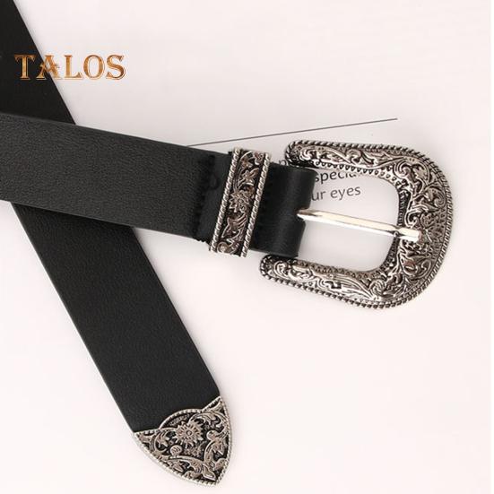 Women Retro Belt Solid Color Faux Leather Waistband Adjustable Length Multi Holes Design Jeans Belt Costume Accessories