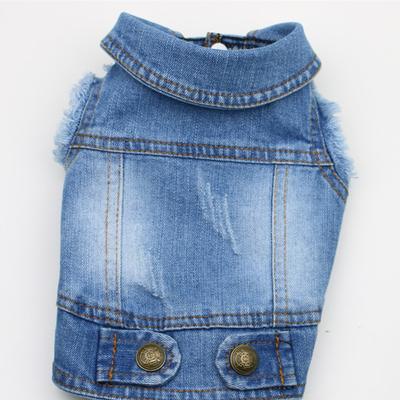 Jaqueta jeans retrô personalizada para animais de estimação, roupas para cães pequenos, primavera, outono, inverno