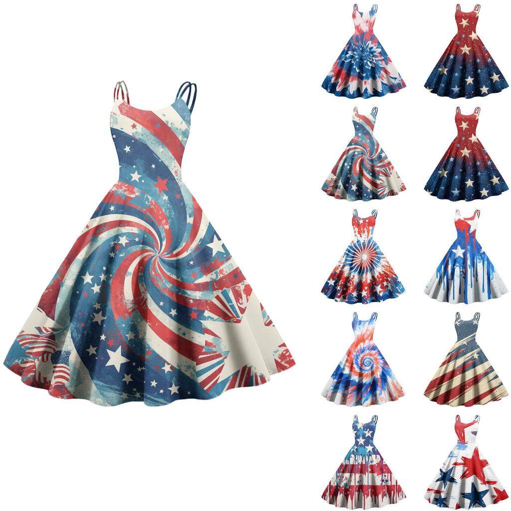 Dámské ležérní módní potisk Sexy punkové retro šaty Retro šaty