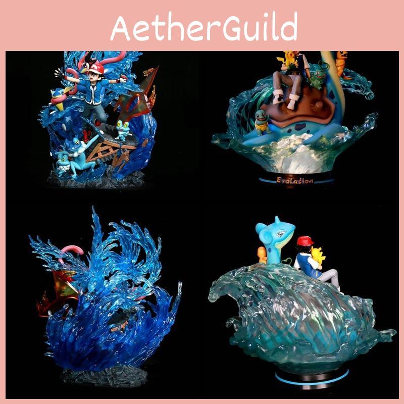 Adorable Gk Pet Spirit Glowing Ash Ketchum Froakie Family Pvc Figure Model Toy