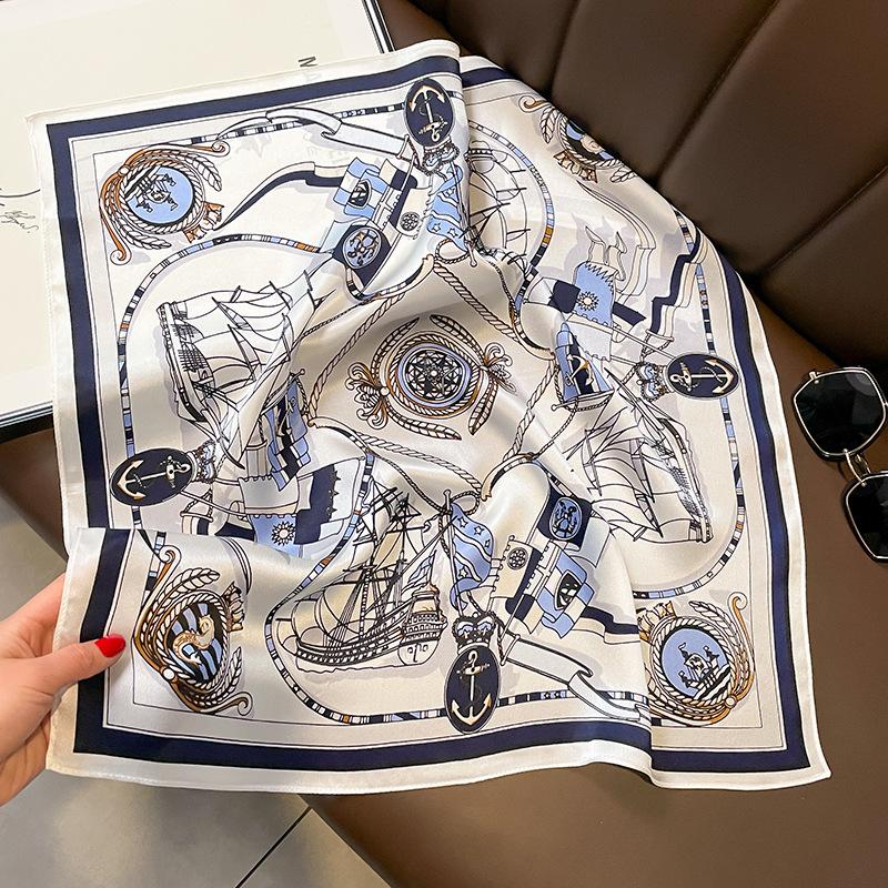 100% Silk Scarf Women Mulberry Headband Spring Square Fashion Print Hair Foulard Female Lady Shawl Wraps Hijab Bandana Scarves