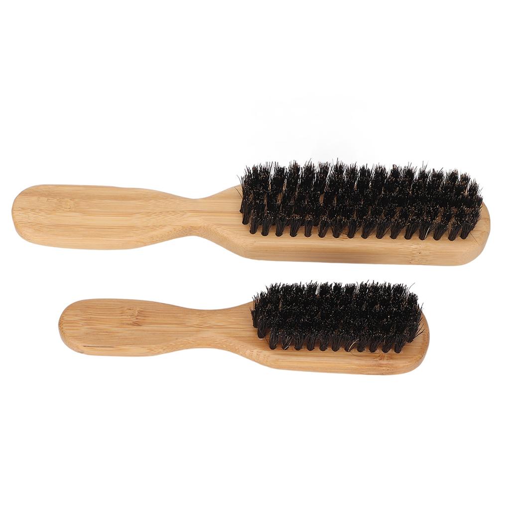 2 Pcs Beard Brush Comb Reinforced Ergonomically Handle Portable Bamboo Beard Care Styling Hair Brush