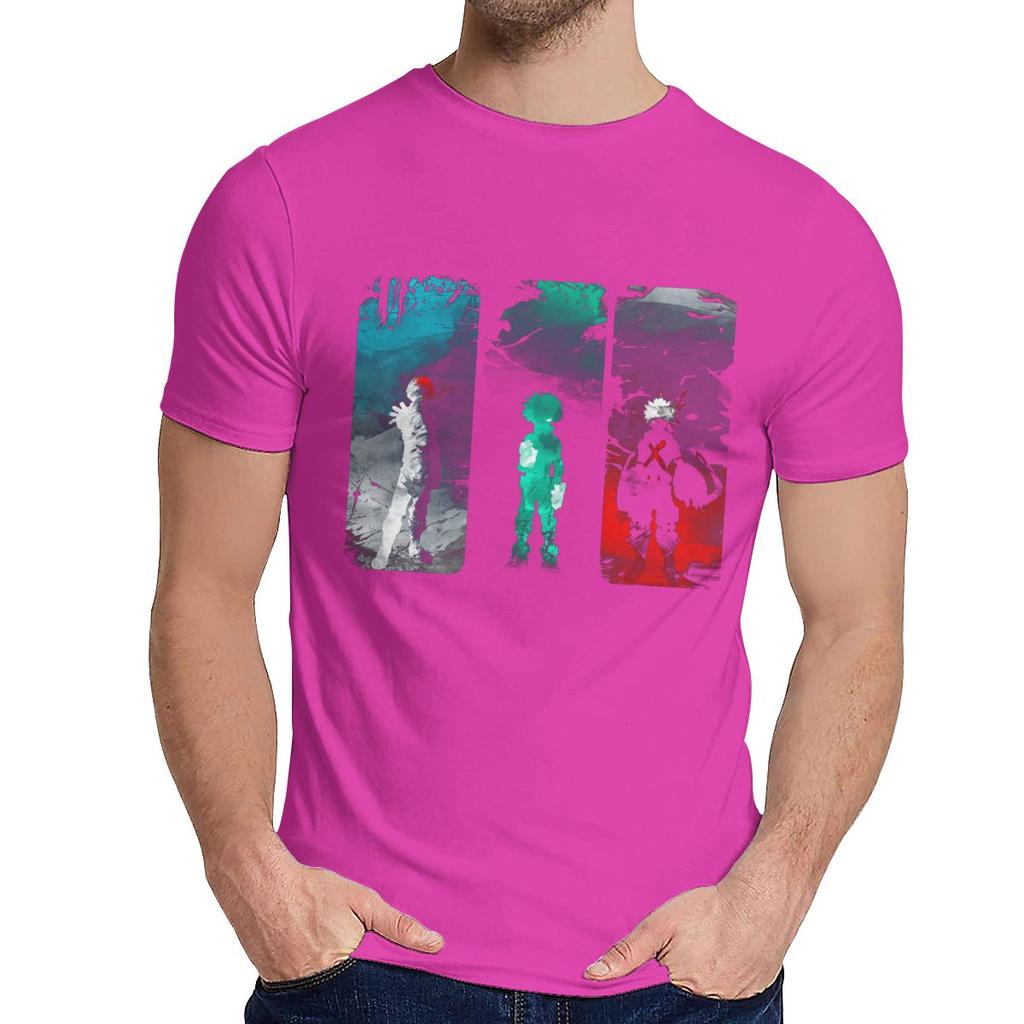 Male Hero Power My Hero Academia T Shirt Natural Cotton Anime Round Neck Hip Hop Tee