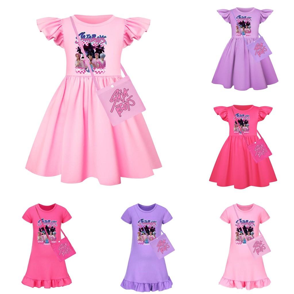 Hunters Kpop Demon Short Sleeves Sleep Dress For Kids Bedroom Clothing Gift