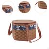 Bamboo Woven Basket Food Container Double Handles Top Handle Portable Gift Wrapping with Lid for