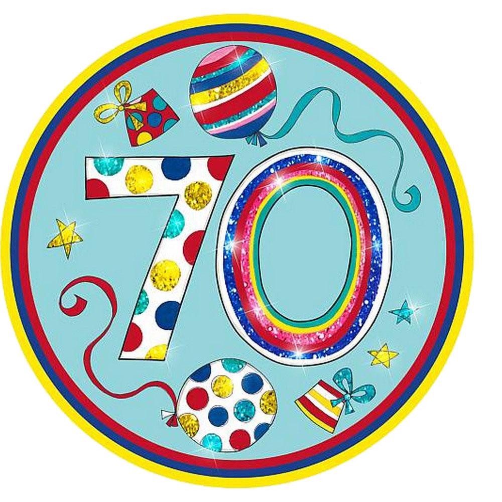 Rachel Ellen Glitter 70th Badge