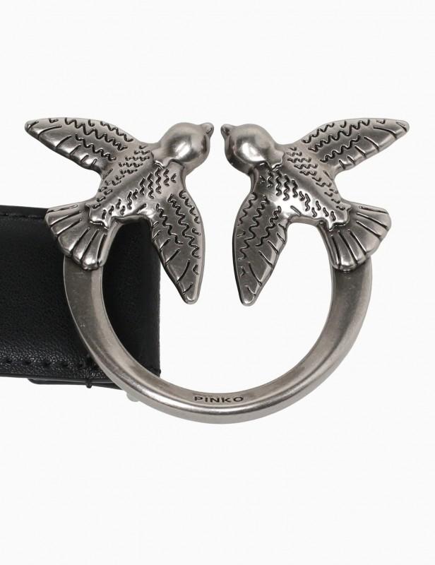 Pinko Branded Women's Leather Belt Love Berry Simply - Size: M