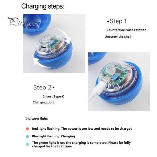 Automatic Moving Pet Ball Jumping with LED Light Boredom Stress Relief Smart Interactive Cat Dog Shaking Toy USB Rechargeable Electric Supplies