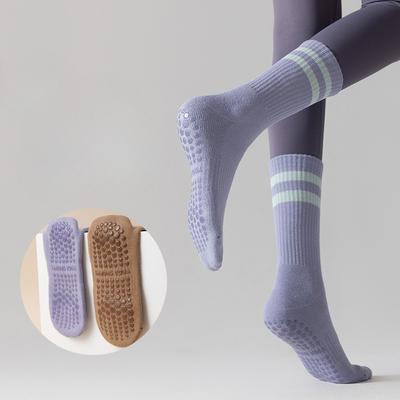 Yoga Socks, Women's Professional Anti-slip Mid-calf Socks, Pure Cotton Indoor Fitness, Running, Pilates Sports, Adult Floor Socks