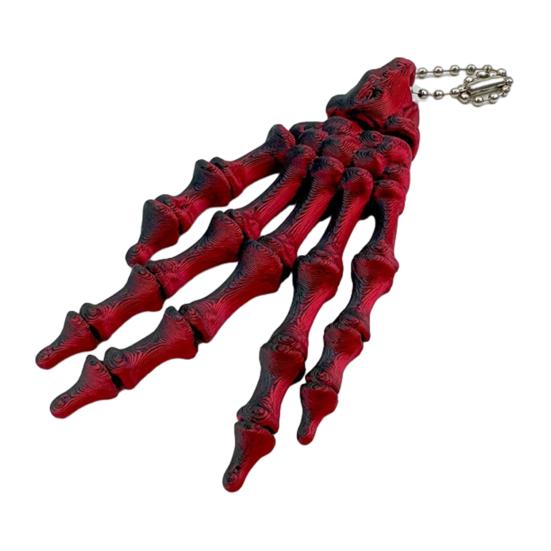 Yousheng Skeleton Hand Keychain, with Hanging Chain 3D Printed Ornament, Movable Joint Design Skull Palm Stress Relief Toy for Halloween