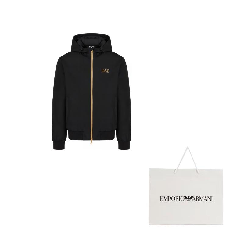 Ea7 EMPORIO ARMANI Logo Printed Zipped