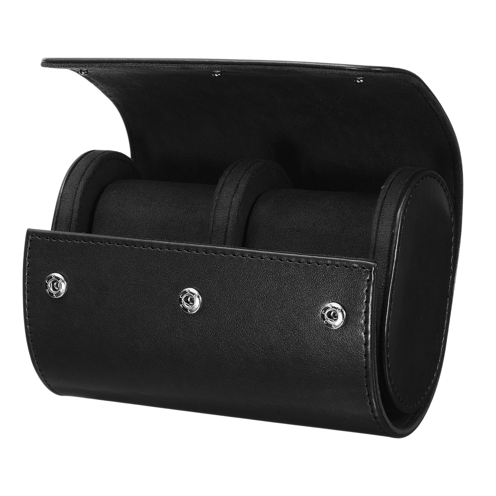 

uxcell 2-Slot Portable Leather Watch Case for Men and Women, Travel Watch Roll Travel Case, Watch Storage Organizer, with Removable Cushion, for