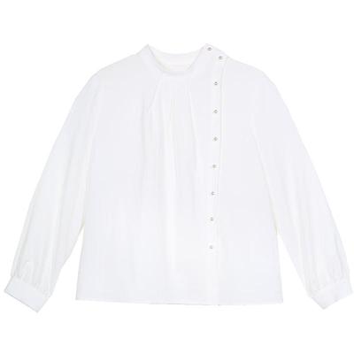 Betu Women's Elegant Oblique Placket Long Sleeve Shirt