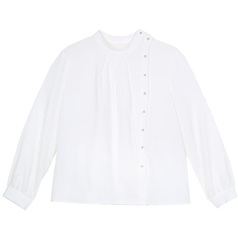 Betu Women's Elegant Oblique Placket Long Sleeve Shirt