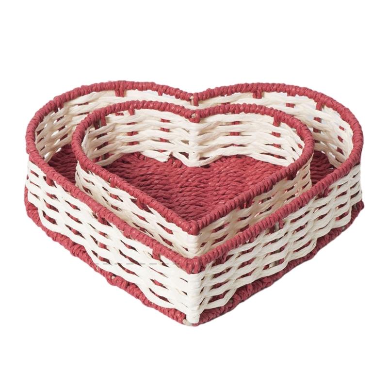 Heart Shaped Basket for Bread Or Snacks Display Decorative Fruit and Vegetable Organizer Kitchen Organization Tool