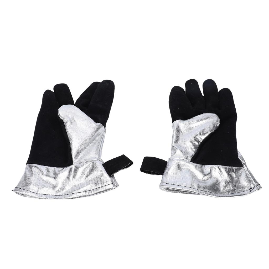 Welding Gloves Cowhide Leather Heatproof Fireproof Barbecue Gloves for BBQ Grill Fireplace Industrial