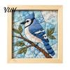 Textile Crafting Supplies DIY Fabric Art Kit, Handmade No-Sew Mosaic Wall Craft with Creative Home Frame, Beginner Friendly Cute Animals Layered