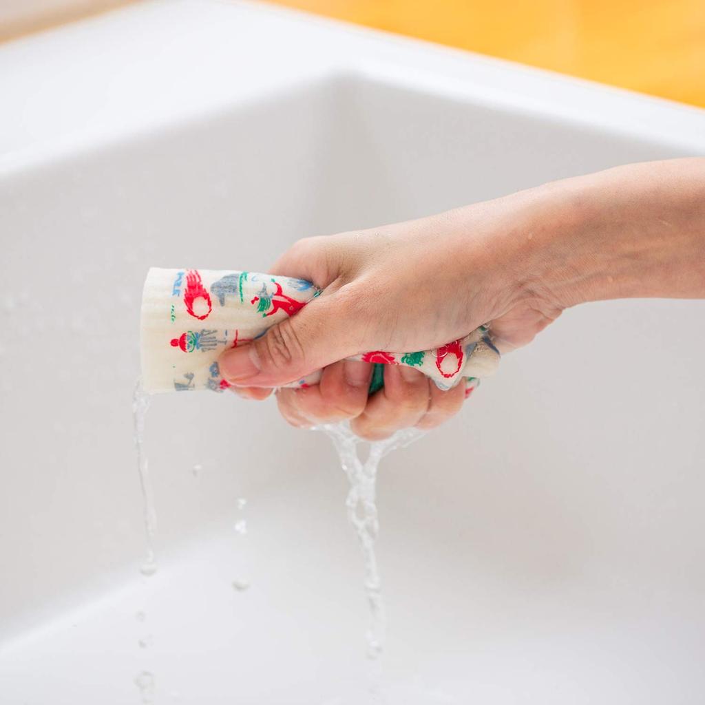 Eco Comfort House Sponge Moomin Nordic Style E.oct Wipes, Friends, Blue,