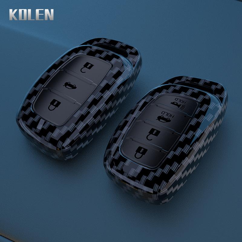 ABS Carbon Fiber Auto Schlüsselhülle Abdeckung für Hyundai Tucson Santa Fe Rena Sonata Elantra Creta Ix35 Ix45 I10 I30 I40 Zubehör Tasche