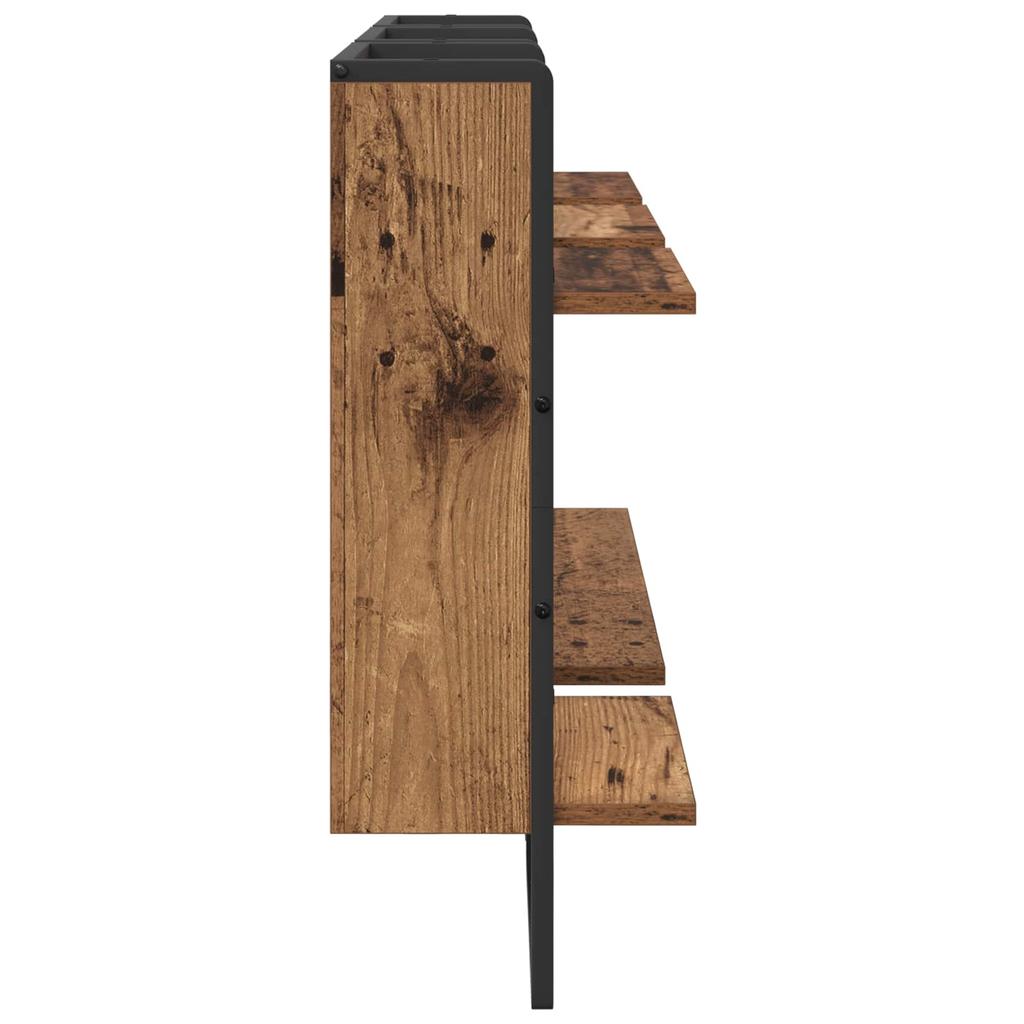Wall Shelf Set 4 pcs Reclaimed Wood Look 65 x 25 x 30 cm Engineered Wood