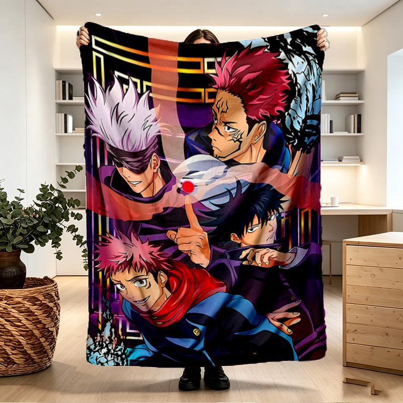 Coperta con Stampa Jujutsu Kaisen - Morbida e Confortevole, per Camera da Letto, Viaggio, Divano, Decorazione per la Casa - Regalo di Compleanno Natale per Amico