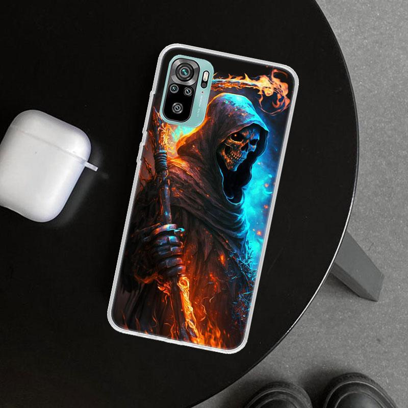 Reaper Skull Skeleton Gun Phone Case Cover for Xiaomi Redmi Note 15 14 13 12 11 Pro Plus 14S 12S 11S 11T 11E 10S 10 Customized F