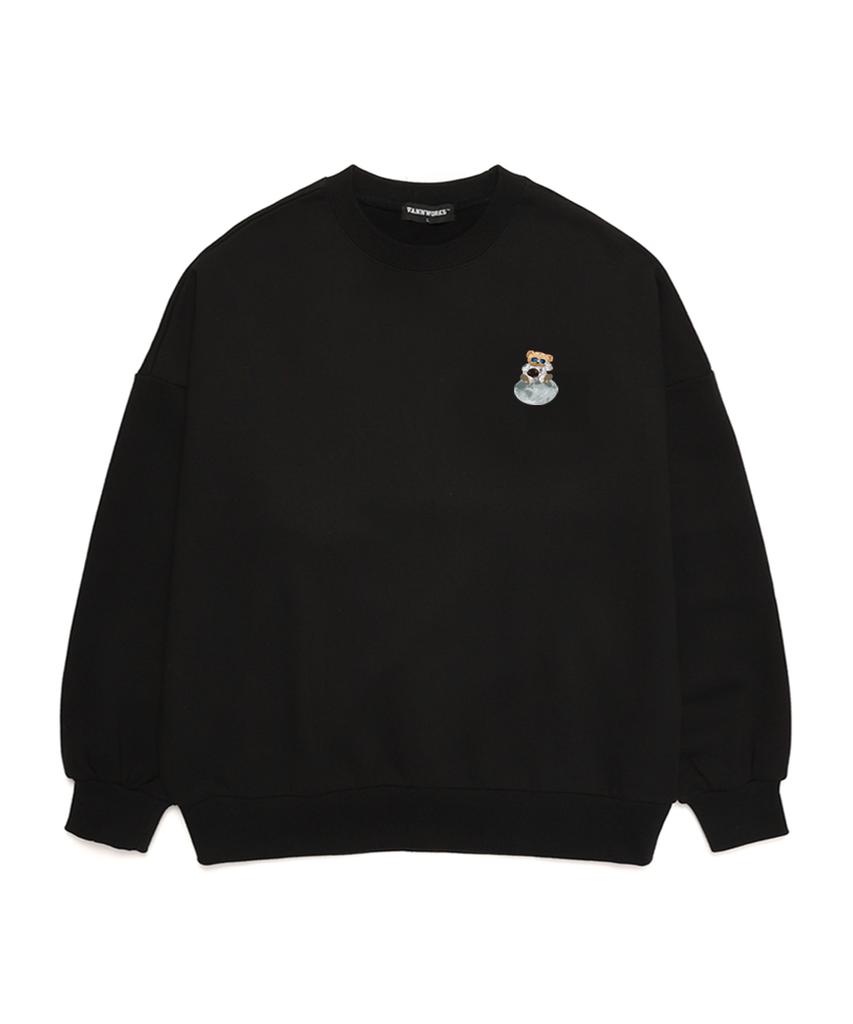 VANNWORKS Space Bear Oversized Sweatshirt (Vndts120) Black