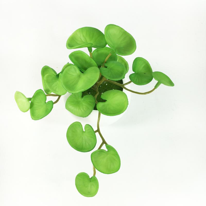 15cm Artificial Plant Mini Bouquet Copper Coin Grass Soft Glue Fake Green Plants Wall Hanging for Home Office Garden Decoration
